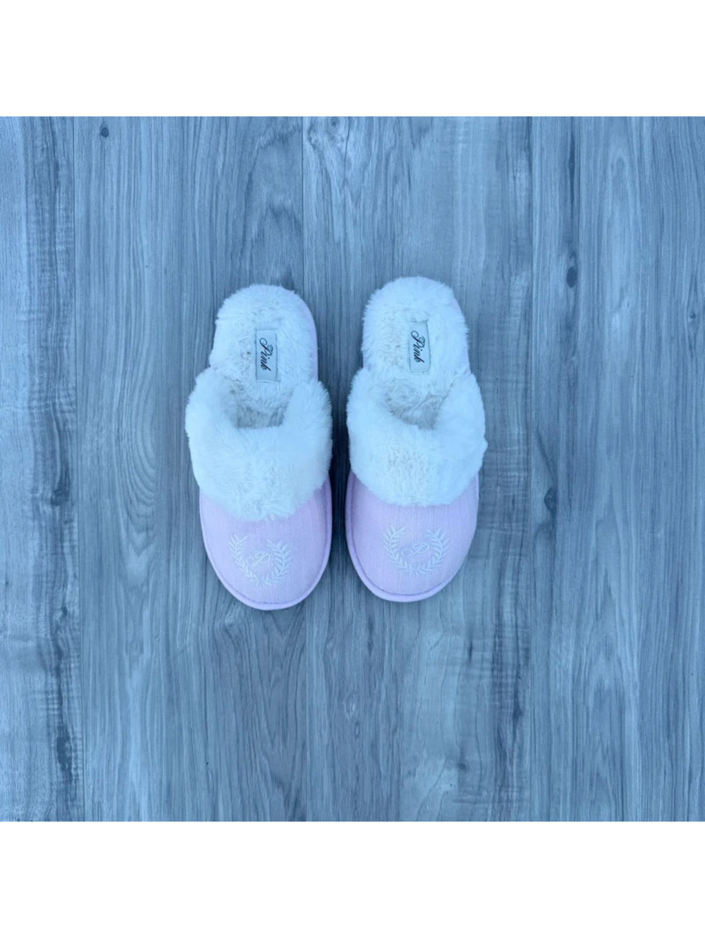 Victoria's Secret PINK plush faux-fur slippers